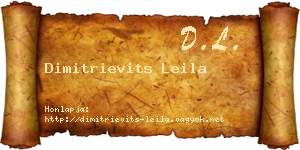 Dimitrievits Leila névjegykártya